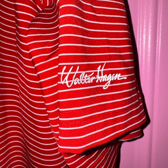 Walter Hagen Red Striped Polo Shirt - Picture 3 of 5